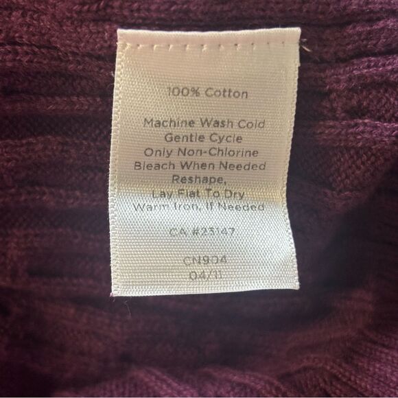 Talbots Outlet Comfy Cotton V-Neck Sweater Burgandy/Maroon MEDIUM - Picture 5 of 5